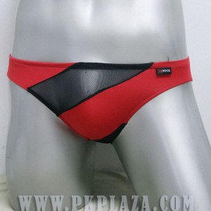 กางเกงในชาย Bikini สไตล์ใหม่ จาก X-Rock สี แดงดำ สวมใส่แล้วกระชับตัว ใส่สบาย และดูเซ็กซี่ เนื้อผ้า Spandex :A080