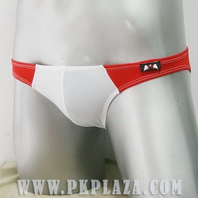 กางเกงในชาย Bikini สีขาว ตัดด้วยสีแดง Sport เนื้อผ้า 95% Spandex COTTON 5% เนื้อผ้ายืดใส่สบายจาก :MB-811