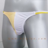    Thong (T-Back)   ด้านหน้าสีขาวตัดส้ม ขอบสีขาวเหลือง 