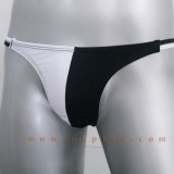  กางเกงในแฟชั่น Thong (T-Back) สีขาวตัดดำ 