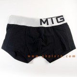  กางเกงในชาย M-I-G  BOXER HIP สีดำ ขอบหนา สีบรอนเงิน เนื้อผ้า 95% Cotton,5% Lycra สวมใส่สบาย 