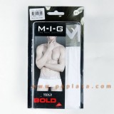  กางเกงในชาย M-I-G รุ่น Boxer Bold ขอบสีเทา ผ้าพื้นสีขาว 1 ตัว The Real Comfort ใส่สบาย Low Rise Trunk 93% Cotton 7% Lycra ราคาข้างกล่อง...