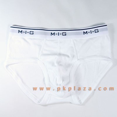 กางเกงในชาย M-I-G เอ็มไอจี รุ่น HB P/2 จัดรายการขายเป็นแพค แพคละ 2 สีขาว และสีดำอย่างละหนึ่งตัว เนื้อผ้า :MIG-HB-P/2