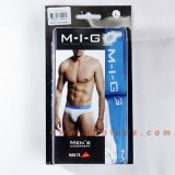 กางเกงในชาย M-I-G เอ็มไอจี รุ่น Half Brief Elastic Waistband ขอบเอวสีฟ้า  จัดรายการขายเป็นแพค แพคละ 2 ตัว  ในแพคมี 2 ตัว เป็นพื้นขาว 1...