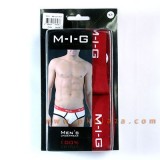  กางเกงในชาย M-I-G เอ็มไอจี แพค 2 ตัว รุ่น Half Brief Gen Y ขอบเอวสีแดง รุ่นนี้ออกแบบมาให้ใส่สบาย มั่นใจสไตล์ Y Generation  เนื้อผ้า...