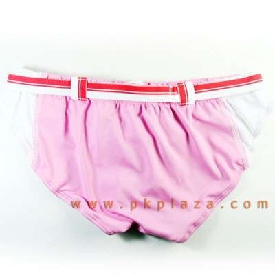 กางเกงว่ายน้ำ สีชมพู สไตล์เข็มขัด จาก Gabriel Homme ผ้า Polyester 95% ผสม Spandex 5% เซ๊กซี่ :GH-008-PK