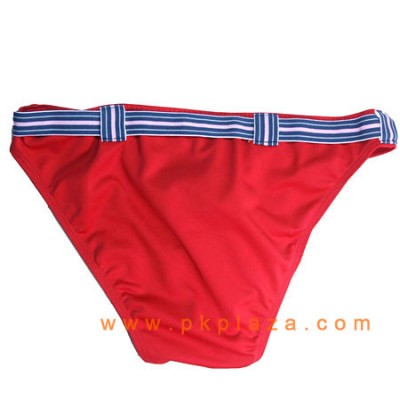 กางเกงในชาย Bikini สีแดง รุ่นเข็มขัดยางยืดมีห่วงตรงกลางเนื้อผ้า 95% Spandex COTTON 5% เนื้อผ้ายืดใส่สบายจาก :MB-849