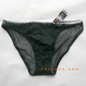 กางเกงในชาย X-Rock ซีทรูหน้าหลัง สีดำ มีขอบยางยืดสีขาวรอบเอวผ้าสเปนเดกซ์ นิ่มมากใส่สบาย  Sexy :A110