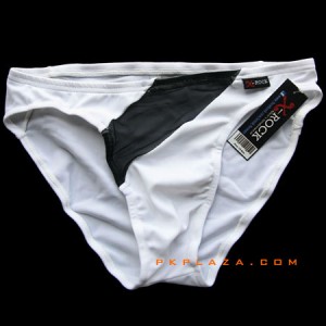 กางเกงในชาย X-Rock ผ้าสเปนเดกซ์ยืดสีขาว มีผ้าซีทรูสีดำ อยู่แถบด้านหน้า
เร้าใจ :A083