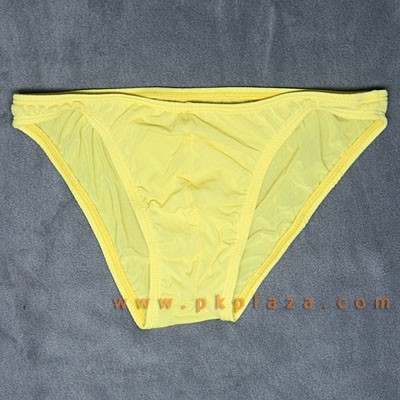 Bikini ผ้านิ่ม เกือบจะซีทรู สีเหลือง เนื้อผ้า Spandax ผสม Cotton ขอบเล็ก ผ้านิ่มกางเกงในเซ็กซี่จาก เอ็ม-บอดี้ :MB-865