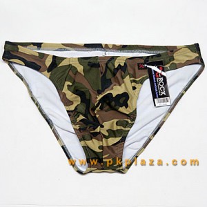 กางเกงในชาย Bikini ลายทหาร สวมใส่แล้วกระชับ รัดตัว เนื้อผ้า Spandex 100% ผ้ายืดใส่สบายจาก :A010