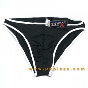 กางเกงในชาย X-Rock สีดำ ตัดขอบหน้าหลังสีขาว ผ้าสเปนเดกซ์ใส่สบาย ผ้าตาข่าย :A065