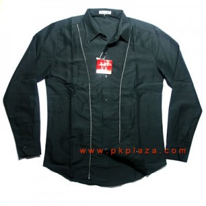 เสื้อ Shirt Design by Web@Site สีดำ ด้านหน้ามีลวดลายสีขาวแนวตรงรุ่นนี้ มีไซส์ M และ L เสื้อเชิรตมีสไตล์จาก :WS-SH-BK