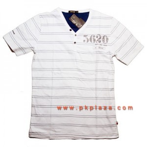 เสื้อ POLO แขนสั้น คอวี Design by JAME สีขาว ลายขวาง รุ่นนี้ มีไซส์ M เท่านั้น รอบอก 94.5 ซม  ความยาวเสื้อ 70 :JAMES-T-WH