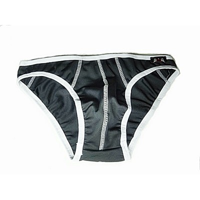 กางเกงในชาย Bikini สีดำขอบขาว ผ้า Spandax นิ่มยืด ใส่สบายจาก :MB-856-BK