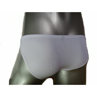 กางเกงในชาย Bikini สไตล์ใหม่ จาก X-Rock พื้นสีขาว แถบข้างขวามีลายเส้น 3 สี เหลือง แดง :A130