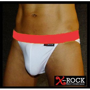 กางเกงในชาย X-Rock สไตล์แทงก้า เปิดหน้าขาเว้าสูง ด้านหลังเต็มก้นแถบเอวเป็นสายอีลาสติกขอบใหญ่ สีแดง :T613