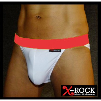 กางเกงในชาย X-Rock สไตล์แทงก้า เปิดหน้าขาเว้าสูง ด้านหลังเต็มก้นแถบเอวเป็นสายอีลาสติกขอบใหญ่ สีแดง :T613