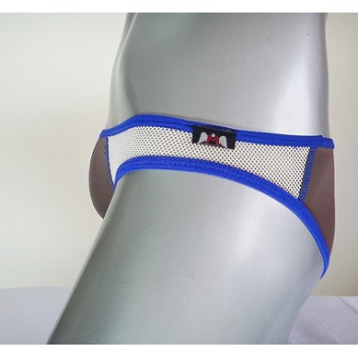 Bikini สีน้ำตาล ตัดขอบเอวเส้นสายด้วยแถบเส้นสีน้ำเงิน :MB-898