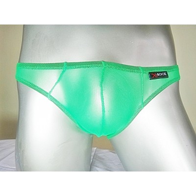 กางเกงในชาย X-Rock ซีทรูหน้าหลัง สีเขียวเข้ม - Green - ผ้าสเปนเดกซ์ตาข่าย รูระบายรอบด้านนิ่มมากใส่สบาย Sexy :A007