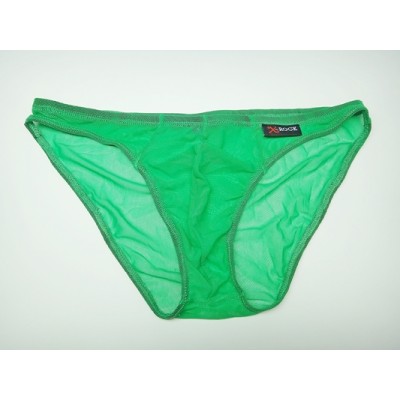 กางเกงในชาย X-Rock ซีทรูหน้าหลัง สีเขียวเข้ม - Green - ผ้าสเปนเดกซ์ตาข่าย รูระบายรอบด้านนิ่มมากใส่สบาย Sexy :A007
