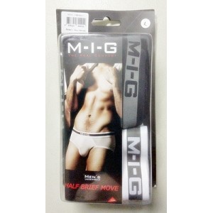 กางเกงในชาย M-I-G เอ็มไอจี Half Brief Sport รุ่น MOVE สไตล์ฮาล์ฟบริฟ 1 กล่อง มี 2 ตัว ประกอบด้วย สีดำ 1 ตัว :MIG-HB-MOVE