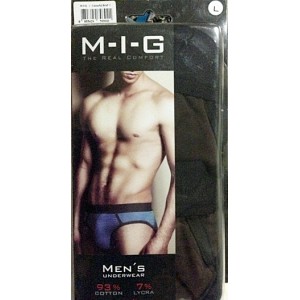 กางเกงในชาย M-I-G เอ็มไอจี Half Brief รุ่น Colourful  สีน้ำตาลเข้ม
1 กล่อง มี 2 ตัว ประกอบด้วย
ผ้านุ่ม :MIG-HB-BR
