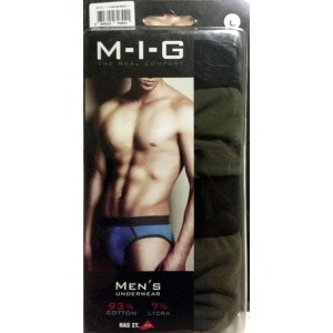 กางเกงในชาย M-I-G เอ็มไอจี Half Brief รุ่น Colourful  สีเทาอมน้ำตาล Taupe1 กล่อง มี 2 ตัว ประกอบด้วยผ้านุ่ม :MIG-HB-GYBR