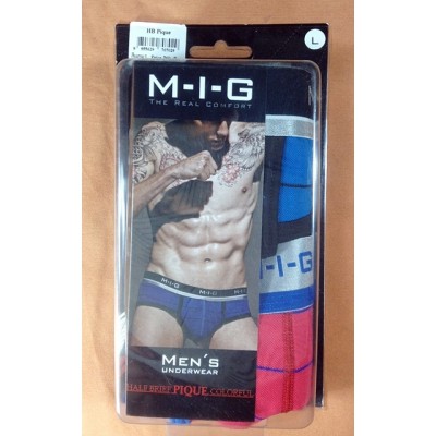 กางเกงในชาย M-I-G เอ็มไอจี รุ่นใหม่ Half Brief Piqueจัดรายการขายเป็นแพค แพคละ 2 ตัว :MIG-HB-PIQUE กางเกงในชาย M-I-G เอ็มไอจี รุ่นใหม่ Half Brief Piqueจัดรายการขายเป็นแพค แพคละ 2 ตัว :MIG-HB-PIQUE