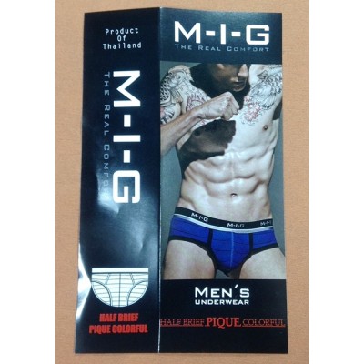 กางเกงในชาย M-I-G เอ็มไอจี รุ่นใหม่ Half Brief Piqueจัดรายการขายเป็นแพค แพคละ 2 ตัว :MIG-HB-PIQUE กางเกงในชาย M-I-G เอ็มไอจี รุ่นใหม่ Half Brief Piqueจัดรายการขายเป็นแพค แพคละ 2 ตัว :MIG-HB-PIQUE