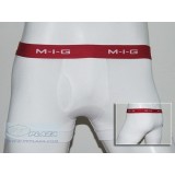  กางเกงในชาย M-I-G (เอ็มไอจี) BOXER RED สีขาว ขอบแดง เนื้อผ้า 95% Cotton,5% Lycra สวมใส่สบาย 
