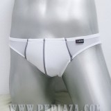  กางเกงในชาย Bikini สไตล์ใหม่ จาก X-Rock พื้นสีขาว ลายเส้นสีเทา ผ้าตาข่าย...