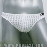  กางเกงในชาย Bikini สีขาว เด่นที่ลายจุด แนวยาวตัวนูน ซีทรู เนื้อผ้า 95% Spandex ,COTTON 5%...