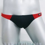  กางเกงในชาย Bikini พื้นสีดำ ตัดขอบข้างด้วยสีแดงแนว Sport เนื้อผ้า 95% Spandex ,COTTON 5%...