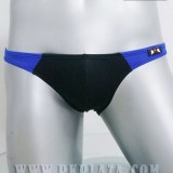  กางเกงในชาย Bikini พื้นสีดำ ตัดขอบข้างด้วยสีน้ำเงินอมม่วง แนว Sport เนื้อผ้า 95% Spandex ,COTTON 5%...