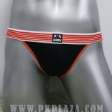  กางเกงในชาย Bikini สีดำ-ตัดขอบเอวสีส้ม เนื้อผ้า 95% Spandex ,COTTON 5% เนื้อผ้ายืดใส่สบายจาก M-Body 