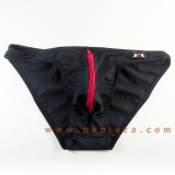  กางเกงในชาย M-Body รุ่นมีซิปอยู่ตรงกลางด้านหน้าสีแดง กางเกงในสีดำ เนื้อผ้า 95% Spandex ,COTTON 5% 