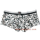  Boxer ผ้า Cotton ผสม Spandax  สีขาวคาดดำ  เนื้อนิ่มยืดใส่สบาย ดูดีมีสไตล์ จาก M-Body ครับ...