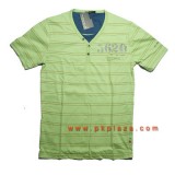  เสื้อ POLO แขนสั้น คอวี Design by JAME สีเขียว ลายขวาง  รุ่นนี้ มีไซส์ M เท่านั้น รอบอก 94.5 ซม...