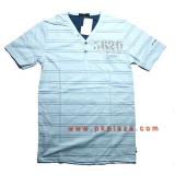  เสื้อ POLO แขนสั้น คอวี Design by JAME สีฟ้า ลายขวาง  รุ่นนี้ มีไซส์ M เท่านั้น รอบอก 94.5 ซม...