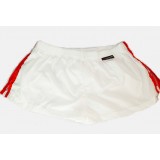  Boxer Short จาก X-Rock ซีทรู สีขาว ตัดขอบข้างด้วยแถบสีแดง เอวต่ำ ขาสั้น สูงเพียงหนึ่งคืบ ผ้า UV Gelanots...