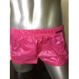  Boxer Short จาก X-Rock พื้นสีชมพู ขอบข้างแถบสีส้ม  เอวต่ำ ขาสั้น สูงเพียงหนึ่งคืบ ผ้า UV Gelanots...